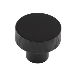 Hoxton by Frelan Thaxted Lines Round Cabinet Knob - 30mm Diameter - Black