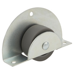 Coldene Furniture Castor - Fixed - Side Mount Half Moon - 20kg Max Weight - 40mm Diameter - Grey