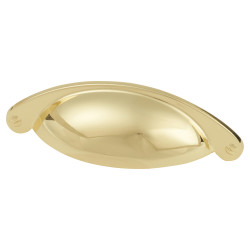 Touchpoint Chest Cabinet Cup Handle - 64mm Centres - Polished Brass