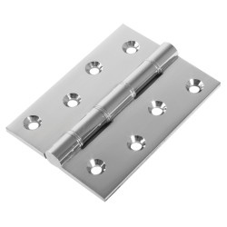 Double Phosphor Bronze Washered Butt Door Hinge - 100 x 75 x 4mm - Polished Chrome - Pair