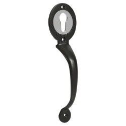 GateMate Escutcheon Handle for Euro Profile Long Throw Gate Lock - 200mm Length - Epoxy Black