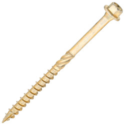 SiDAX Timber Frame Screws Hex Head - 6.7 x 100mm - Yellow Zinc - Pack of 50