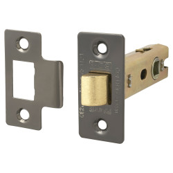 Altro Heavy Duty Tubular Latch - 75mm Case - 57mm Backset - Square - Black Nickel