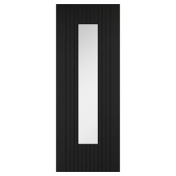 LPD Sydney 1 Light Clear Glazed Pre-Finished Laminate Semi-Solid Internal Door - 1981 x 686mm - Black