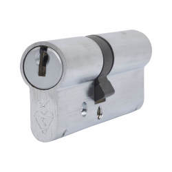 ERA 1 Star 6 Pin Kitemarked 80mm Euro Double Cylinder - 35 + 45mm - Satin Chrome - Keyed to Differ