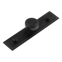 Hoxton by Frelan Cropley Stepped Round Cabinet Knob on Stepped Backplate - 30mm Diameter - Black