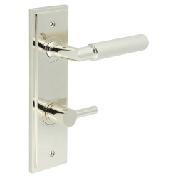 Burlington by Frelan Polished Nickel Fire Rated DIN Bathroom Door Handles - Piccadilly - Inner 3 - 200 x 55mm