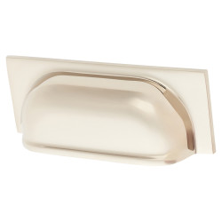 Alexander & Wilks Quantock Cabinet Cup Handle - 96mm Centres - PVD Polished Nickel