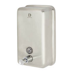 Dolphin Vertical Soap Dispenser - 206 x 121 x 72mm - Satin Stainless Steel