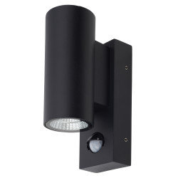 Hampstead 3W LED Outdoor Up & Down Wall Light with PIR - IP54 - 3000K Warm White - Matt Black