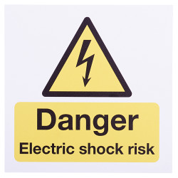 Altro Danger Electric Shock Risk Sign - 150 x 150mm - Rigid Plastic