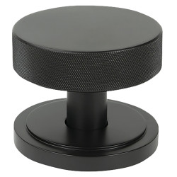 From The Anvil Brompton Round Knurled Centre Door Knob on Art Deco Rose - 90mm Rose - Aged Bronze