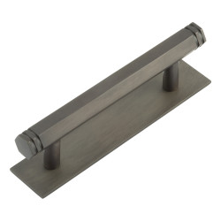 Hoxton by Frelan Nile 15mm Hex T-Bar Cabinet Pull Handle on Plain Backplate - 96mm c/c - Dark Bronze