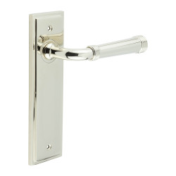 Burlington by Frelan Polished Nickel Fire Rated Latch Door Handles - Highgate - 200 x 55mm