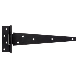 Heavy Duty Gate/Door Tee Hinge - 300 x 100mm - Black Powder Coated - Pair