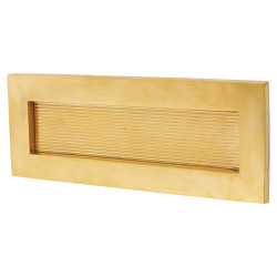 Heritage Brass by M Marcus Reeded Letter Plate - 254 x 101mm - Unlacquered Brass