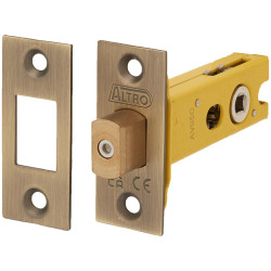 Altro 5mm Tubular Bathroom Deadbolt - 76mm Case - 57mm Backset - Square - Antique Brass