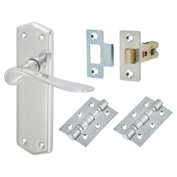 Altro Polished Chrome Latch Door Handles Pack - Rome Range