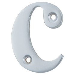55mm Screw Fix Door Letter - c - Satin Chrome