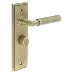 Burlington by Frelan Antique Brass Fire Rated Bathroom Door Handles - Piccadilly - Inner 1 - 200 x 55mm