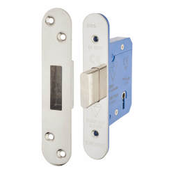 Altro BS3621 5 Lever Deadlock - 65mm Case - 44mm Backset - Radius - Polished Stainless Steel