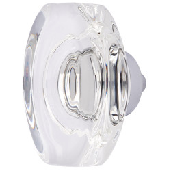 Altro Oblong Glass Cabinet Knob - 45mm Diameter - Polished Chrome
