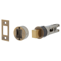 Altro Quick Latch Tubular Bathroom Deadbolt - 71mm Case - 57mm Backset - Round - Antique Brass