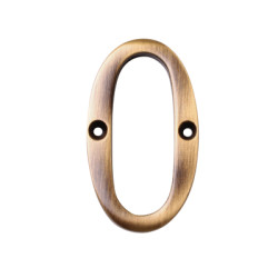Heritage Brass by M Marcus 76mm Screw Fix Door Numeral - 0 - Antique Brass