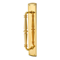 Carlisle Brass Offset Door Pull Handle on Plate - Screw Fix - 380 x 65mm - Polished Brass