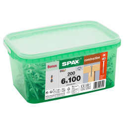 SPAX T-Star Plus Torx Washer Head Wood Screws - 6.0 x 100mm - WIROX Zinc Plated - Pack of 200