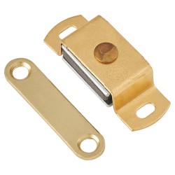 Altro Magnetic Catch - 46 x 16 x 11mm - 4kg Pull - Polished Brass