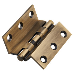 Cranked Ball Bearing Storm Proof Casement Window/Door Hinge - 64 x 2.5mm - Antique Brass - Pair