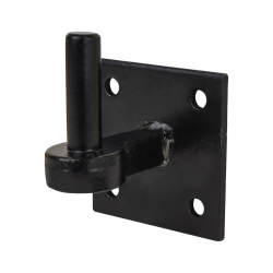 GateMate Heavy Duty Hook on Square Plate - 19mm Pin - Black Galvanised