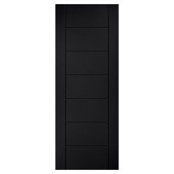 LPD Linear 7 Panel Pre-Finished Laminate Semi-Solid Internal Door - 1981 x 686 x 35mm - Black