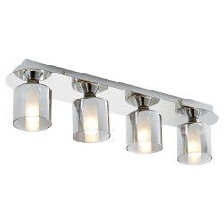 Forum Spa Patras 4 Light Semi Flush LED Bathroom Ceiling Light - IP44 - Chrome & Smoked Shades