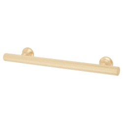 Altro York 12mm Knurled T-Bar Cabinet Pull Handle - 128mm Centres - Satin Brass