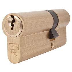 Touchpoint 5 Pin 80mm Euro Double Cylinder - 30 + 50mm - Polished Brass - Keyed to Differ