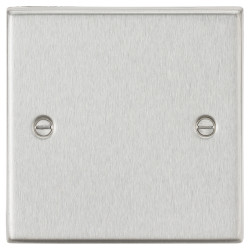 Knightsbridge 1 Gang Square Edge Blank Plate - Brushed Chrome