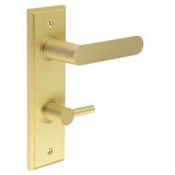 Burlington by Frelan Satin Brass Fire Rated DIN Bathroom Door Handles - Kensington - Inner 3 - 200 x 55mm