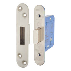 Altro BS3621 5 Lever Deadlock - 65mm Case - 44mm Backset - Radius - Satin Stainless