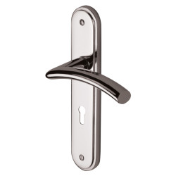 M Marcus Polished Chrome Keyhole Lock Door Handles - Tosca Range - 205 x 42mm