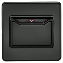 Knightsbridge 32A 1 Gang Screwless Flat Plate Key Card Switch - Anthracite