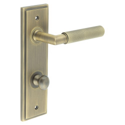 Burlington by Frelan Antique Brass Fire Rated DIN Bathroom Door Handles - Piccadilly - Inner 1 - 200 x 55mm