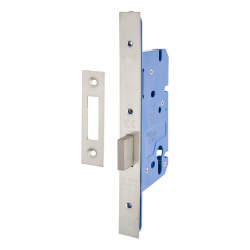 Hampstead Architectural DIN Euro Deadlock - 85mm Case - 60mm Backset - Satin Stainless Steel