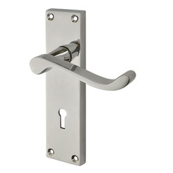 Touchpoint Polished Chrome Budget Scroll Keyhole Lock Door Handles - Mia Range - 153 x 42mm