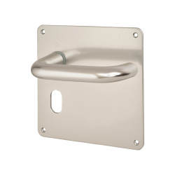 Altro Satin Aluminium 20mm Return to Door Oval Lock Door Handles - 160 x 160mm