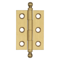 Hoxton by Frelan Solid Drawn Finial Butt Cabinet Hinge - 50 x 35 x 2.2mm - Satin Brass - Pair