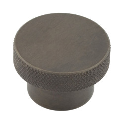 Hoxton by Frelan Wenlock Knurled Round Cabinet Knob - 40mm Diameter - Dark Bronze