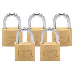 Burg Wachter Brass Magno Padlock - 50mm Body - 28 x 29.5mm Shackle - Keyed Alike - Pack of 5