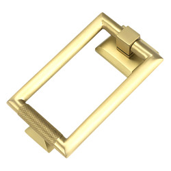 From The Anvil Brompton Rectangular Knurled Door Knocker - 145 x 90mm - Satin Brass